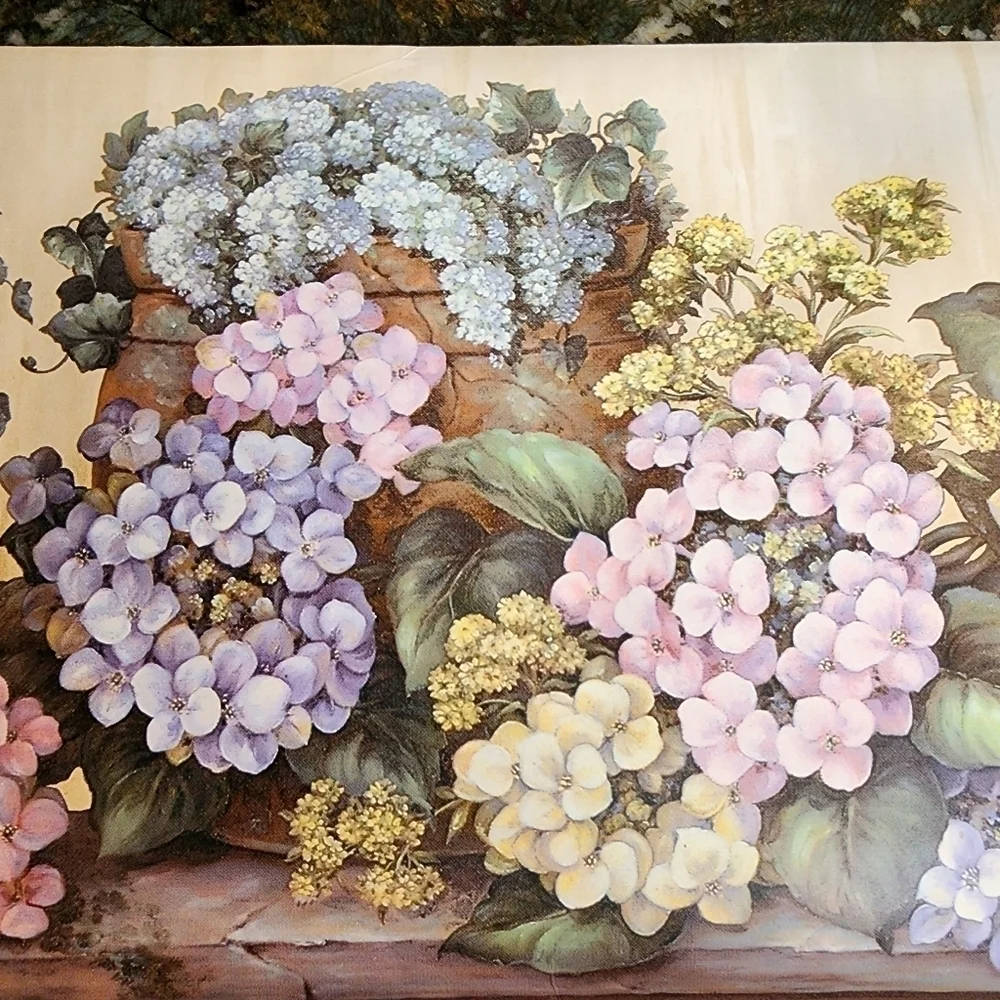 Vintage Wallpaper Border Cottage Garden Country Hydrangea Baskets 2 Rolls Farm